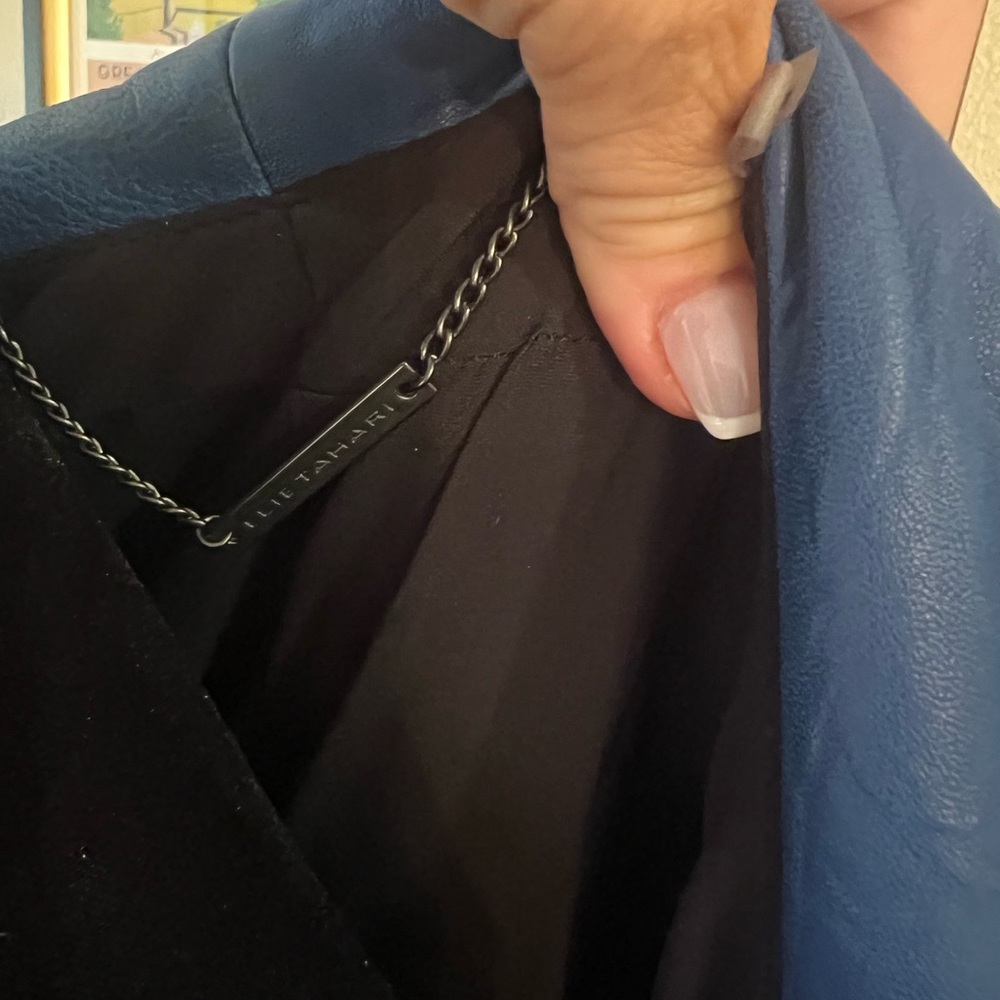 Elie tahari leather moto jacket - Picture 9 of 16